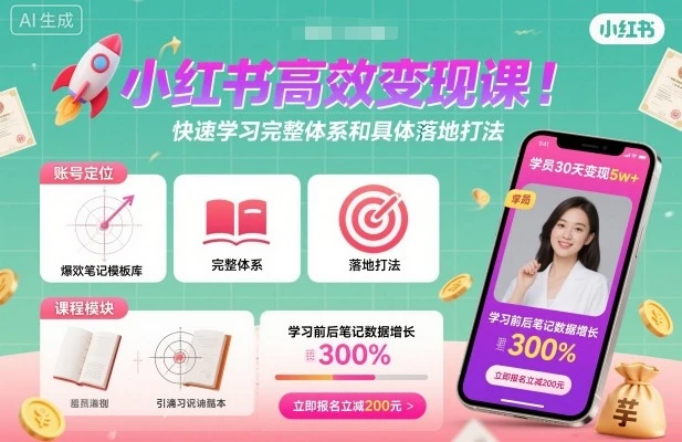 【精】小红书高效变现课,快速学习小红书完整体系和具体落地打法-联创在线