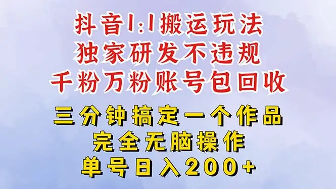 2025抖音无脑纯搬运玩法，单号日赚300+-联创在线