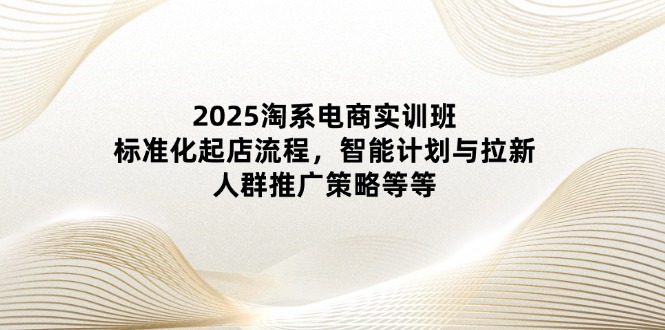 2025淘系电商实训班：标准化起店流程，智能计划与拉新，人群推广策略等等-联创在线