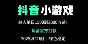 抖音官方小游戏2025全网最新玩法，暴利赚钱项目，单机日入2000+-联创在线