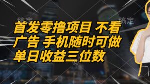 首发零撸项目 不看广告 手机随时可做 单日收益三位数-联创在线