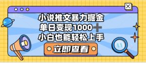 2025年小说推文暴力玩法，单日收益1000+，小白看完即可上手-联创在线