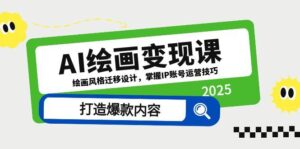 AI绘画变现课，绘画风格迁移设计，掌握IP账号运营技巧，打造爆款内容-联创在线