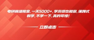 考研赛道掘金，一天5000+，学历低也能做，保姆式教学，不学一下，真的可惜！-联创在线