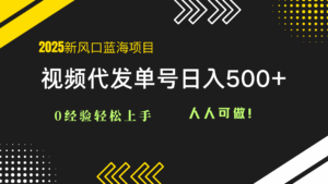2025视频代发蓝海项目：0经验轻松上手，单号日入500+，人人可做！-联创在线