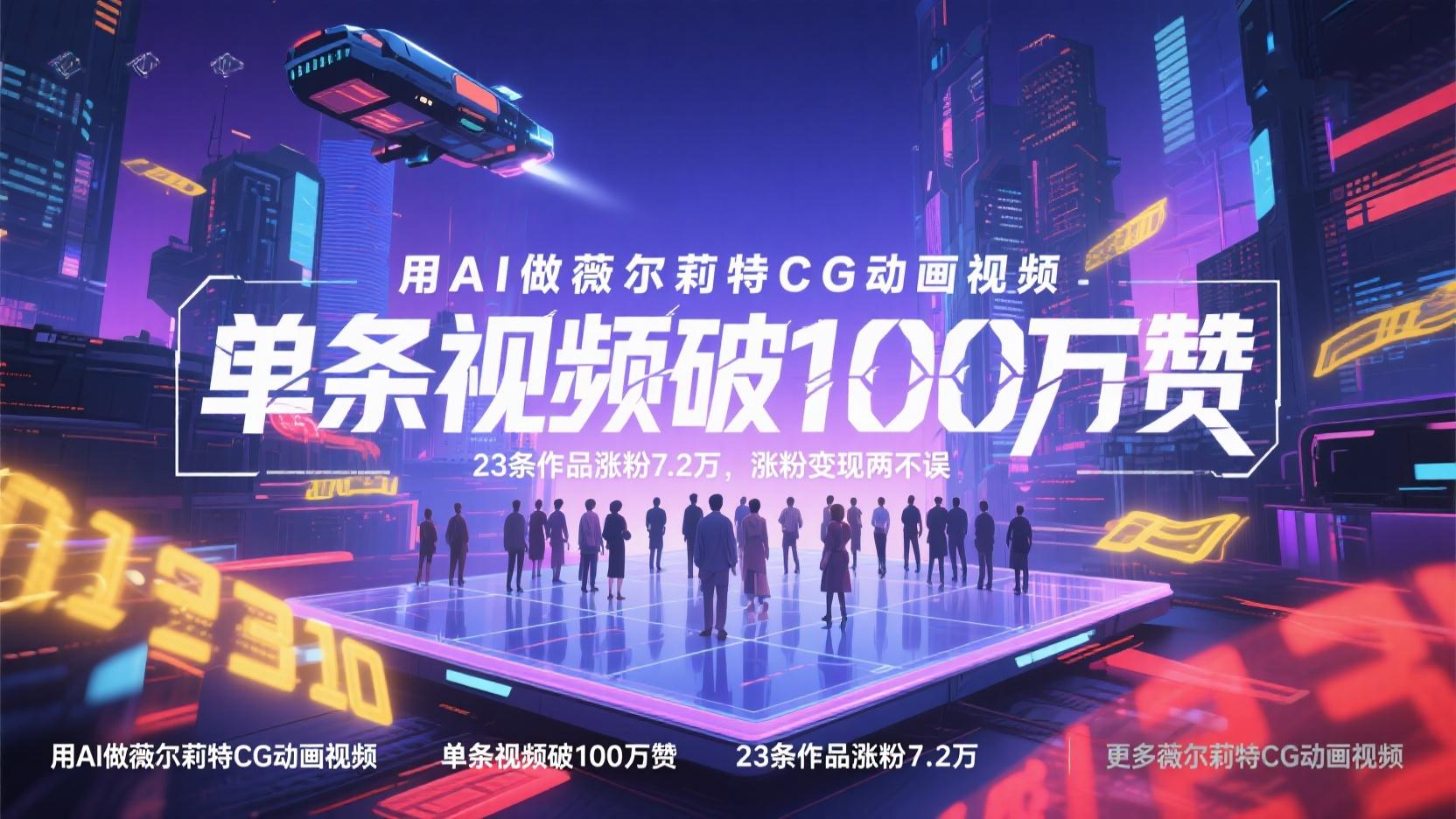 用AI做薇尔莉特CG动画视频，单条视频破100万赞，23条作品涨粉7.2万，涨粉变现两不误-联创在线