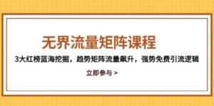 无界流量矩阵课程,3大红榜蓝海挖掘,趋势矩阵流量飙升,强势免费引流逻辑-联创在线