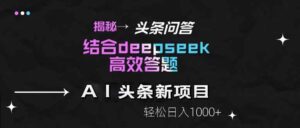 揭秘头条问答新玩法！结合deepseek高效答题，轻松日入1000+-联创在线