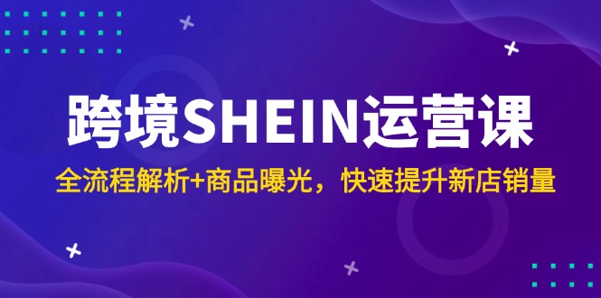 跨境SHEIN运营课，全流程解析+商品曝光，快速提升新店销量-联创在线