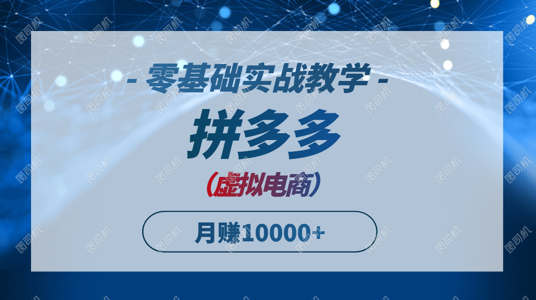 拼多多虚拟电商，零基础实战教学，快速打爆商品，新手也能月入10000+-联创在线