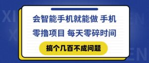 会智能手机就能做 手机零撸项目，有快手就可以做，每天零碎时间搞个几…-联创在线