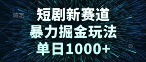 短剧新赛道，暴力掘金玩法，单日1000+-联创在线