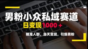 男粉小众私域赛道，日变现1000＋，精准人群，当天变现，引爆男粉-联创在线