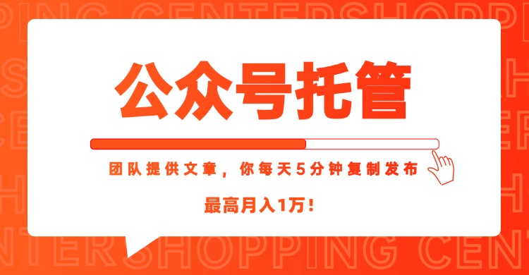 【公众号托管 】我提供文章，你每天５分钟复制发布，最高月入1W-联创在线