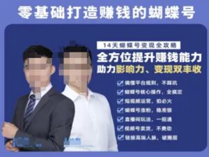 蝴蝶号专栏-视频号运营教程,零基础打造挣钱的蝴蝶号,14天蝴蝶号变现全攻略-联创在线