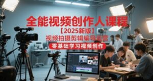 全能视频创作人课程【2025新版】视频拍摄剪辑编导运营，零基础学习视频创作-联创在线