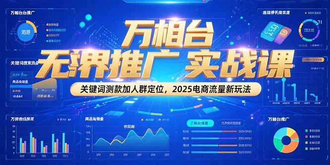 万相台无界推广实战课，关键词测款加人群定位，2025电商流量新玩法-联创在线