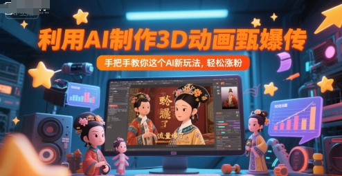 利用AI制作3D动画甄嬛传，流量爆了，手把手教你这个AI新玩法，轻松涨粉-联创在线
