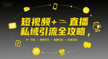 【精】短视频+直播私域引流全攻略，IP打造 +视频引流 +直播引流 +私域沉淀-联创在线