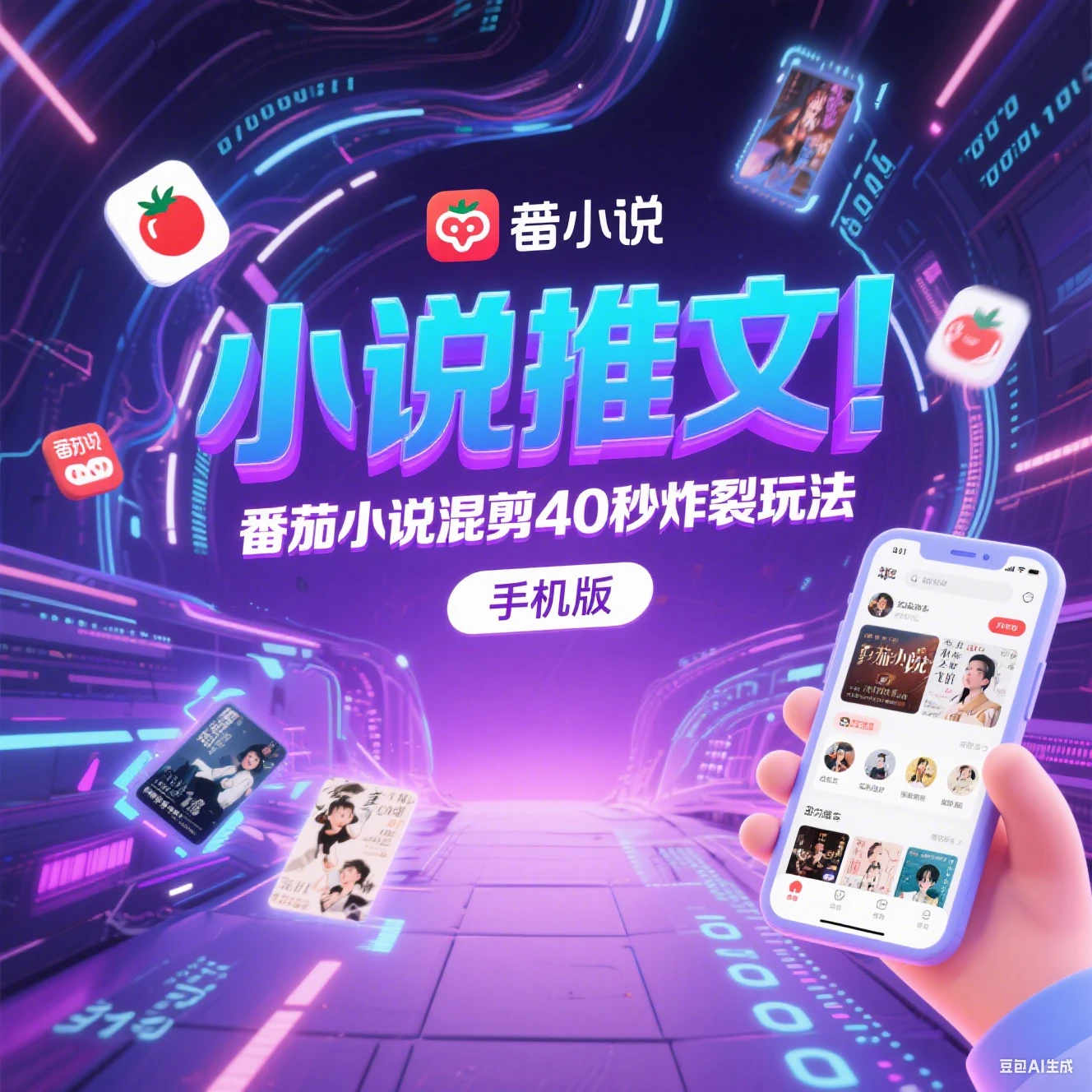 【精】小说推文 番茄小说混剪40秒炸裂玩法 手机版-联创在线