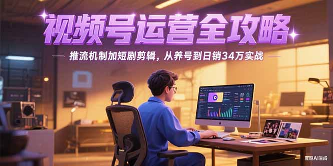 2025视频号运营全攻略，推流机制加短剧剪辑，从养号到日销34万实战-联创在线