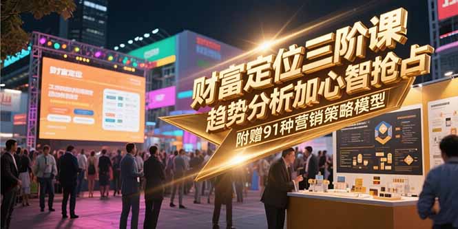 财富定位三阶课，趋势分析加心智抢占，附赠91种营销策略模型-联创在线
