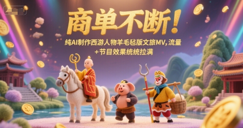 商单不断！纯AI制作西游人物羊毛毡版文旅MV，流量+节目效果统统拉满-联创在线