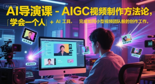 AI导演课-AIGC视频制作方法论，学会一个人+AI工具，完成如同小型视频团队般的创作工作，实现导演梦-联创在线