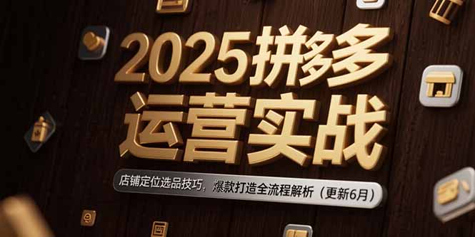 2025拼多多运营实战：店铺定位选品技巧，爆款打造全流程解析(更新6月-联创在线