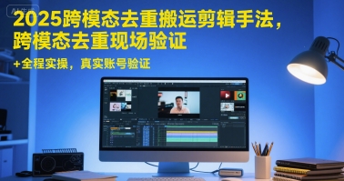2025跨模态去重搬运剪辑手法，跨模态去重现场验证 +全程实操，真实账号验证-联创在线