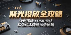 2025小红书聚光投放全攻略，计划搭建+DMP玩法，私信成本降低10倍秘籍-联创在线