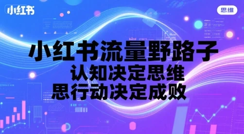 【精】小红书流量野路子，认知决定思维，思维决定行动，行动决定成败-联创在线