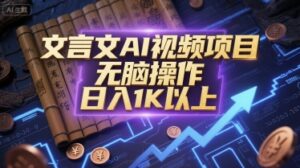 文言文AI视频项目，无脑操作，日入1K以上-联创在线