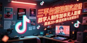三平台短视频实战课，数字人制作加半无人直播，覆盖20+赛道剪辑与运营技巧-联创在线