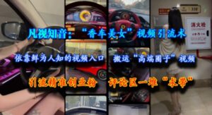 凡视知音：“香车美女”视频引流术，依靠鲜为人知的视频入口，搬运“高端圈子”视频，引流精准创业粉，评论区一堆“求带”-联创在线