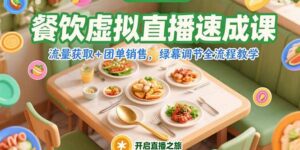 餐饮虚拟直播速成课，流量获取+团单销售，绿幕调节全流程教学-联创在线