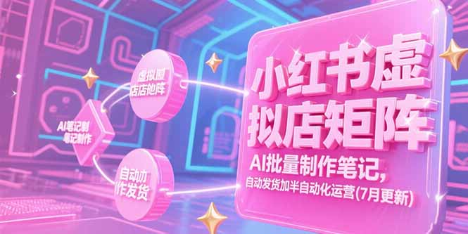 小红书虚拟店矩阵，AI批量制作笔记，自动发货加半自动化运营(7月更新-联创在线