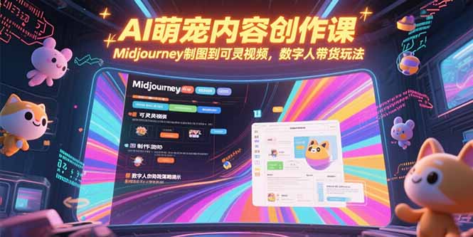AI萌宠内容创作课，Midjourney制图到可灵视频，数字人带货玩法-联创在线