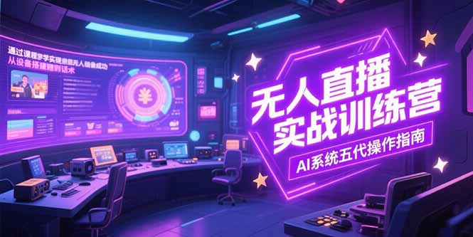 无人直播实操训练营，从设备搭建到话术，AI系统五代操作指南(7月更新-联创在线