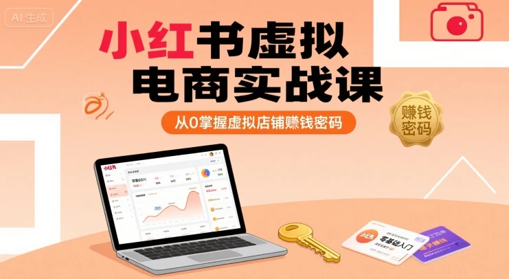 【精】小红书虚拟电商实战课，从0掌握虚拟店铺賺钱密码-联创在线