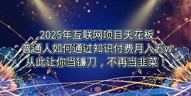 2025年互联网项目天花板，普通人如何通过卖项目实现逆风翻盘，月入5W＋！-联创在线