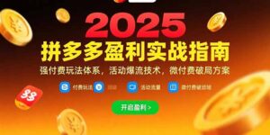 拼多多盈利实战指南,强付费玩法,活动爆流技术,微付费破局方案(更新7月-联创在线
