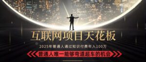 2025“互联网项目天花板”：不做韭菜，做镰刀！“月入 10W+ 普通人弯道…-联创在线