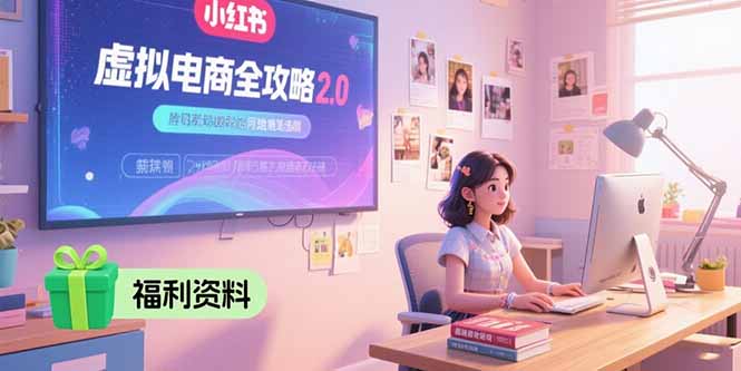 虚拟电商全攻略2.0，开店选品实操流程，账号定位、货源发布、笔记发布技巧-联创在线