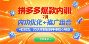 拼多多爆款内训-7月 内功优化+推广组合+自然流 30天掌握日销千单核心模型-联创在线