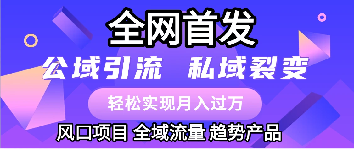 全网首发：公域引流，私域引流，风口项目，全域流量，趋势产品，轻松变现-联创在线