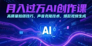 月入过万AI创作课：高质量拍摄技巧，声音克隆技术，爆款视频生成-联创在线