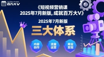 【精】短视频营销课2025年7月新版，三大体系成就百万大V-联创在线