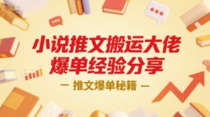小说推文搬运大佬爆单经验分享，推文爆单秘籍-联创在线