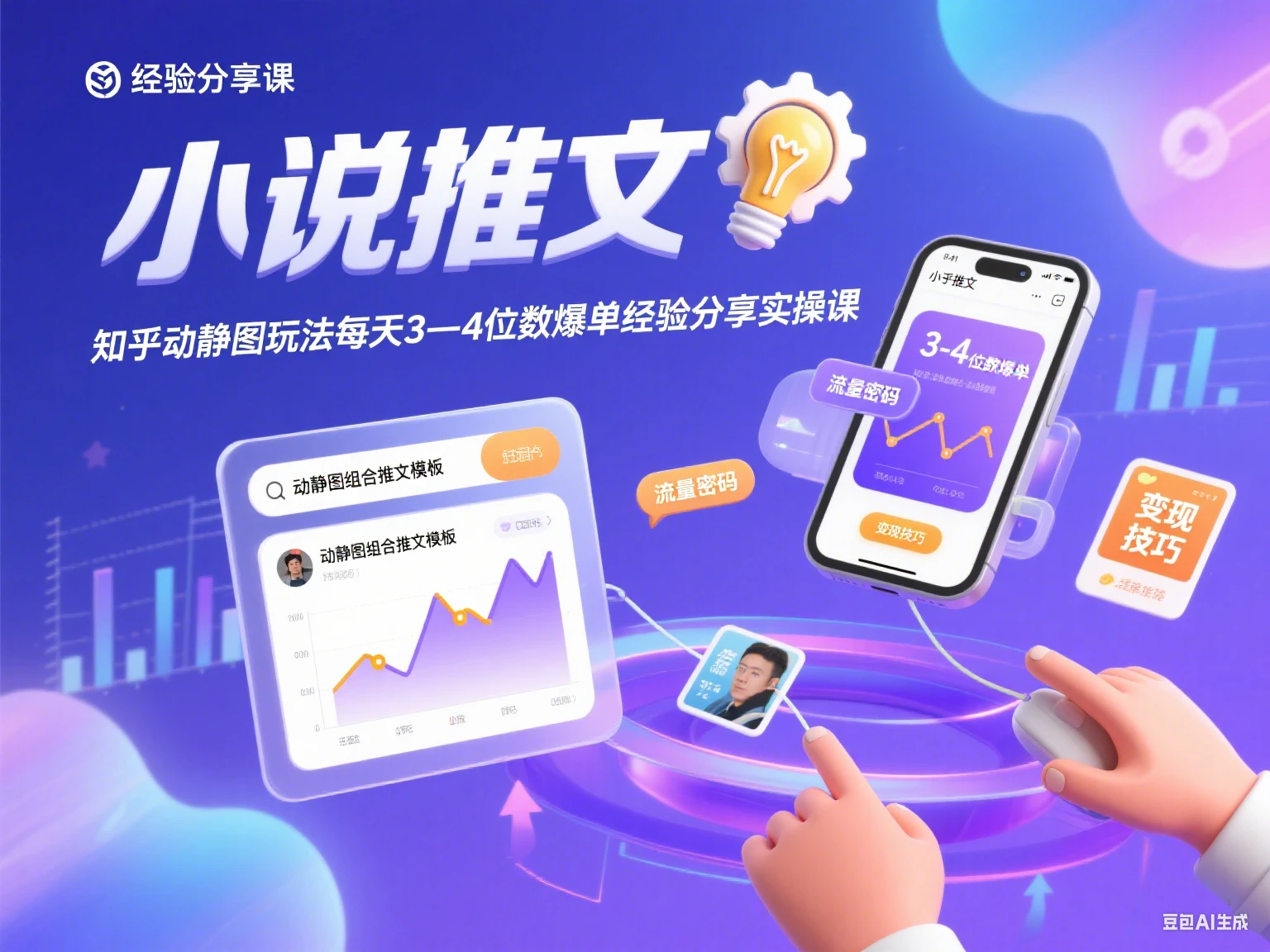 小说推文 知乎动静图玩法每天3—4位数爆单经验分享实操课-联创在线